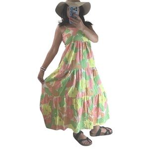 Sanctuary Maxi Eyelet Back Floral  Drop Resort Smart Creation Dress